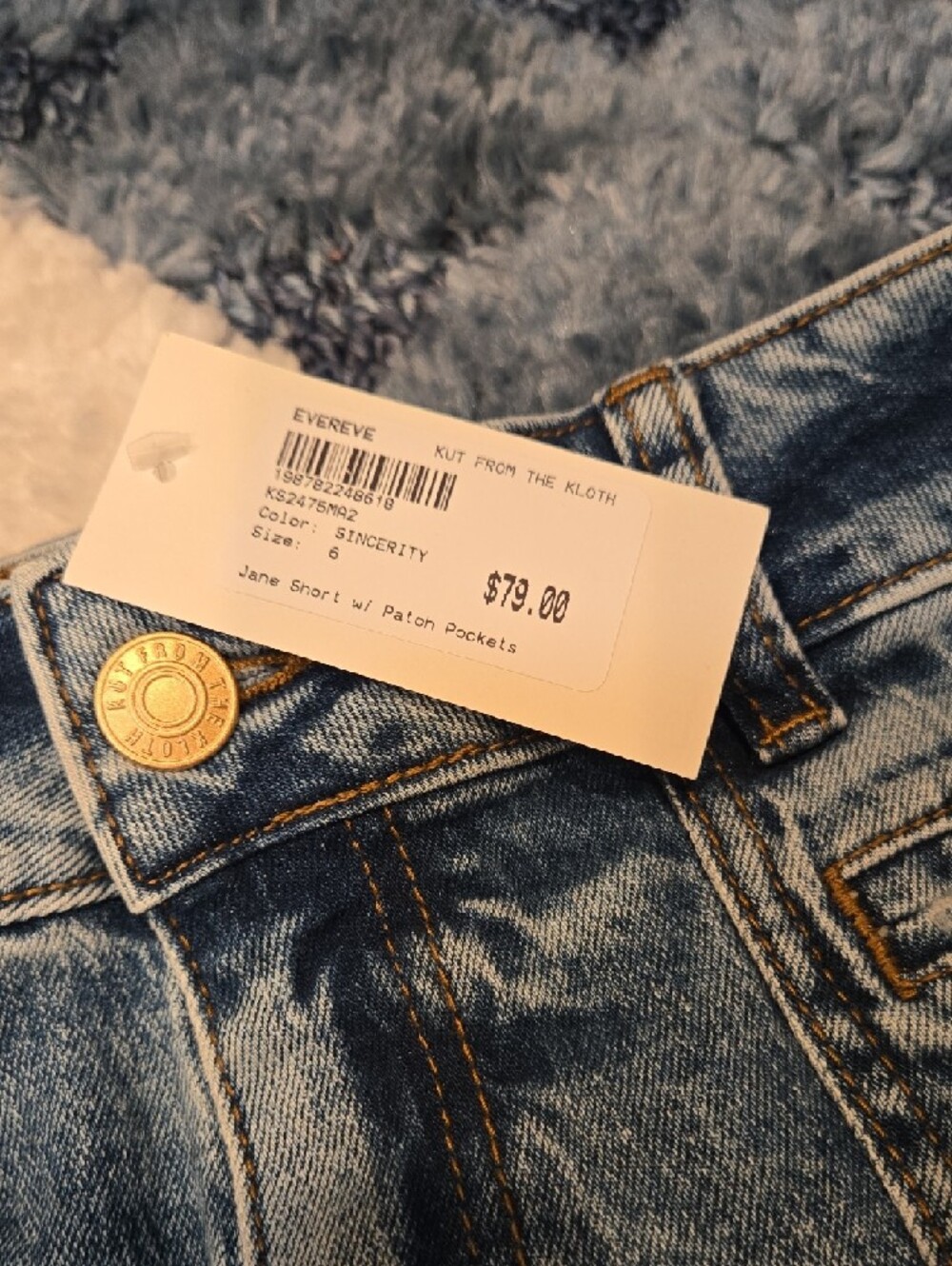 Kut from the Kloth High-Rise Denim Shorts - Light Blue - Picture 3 of 5